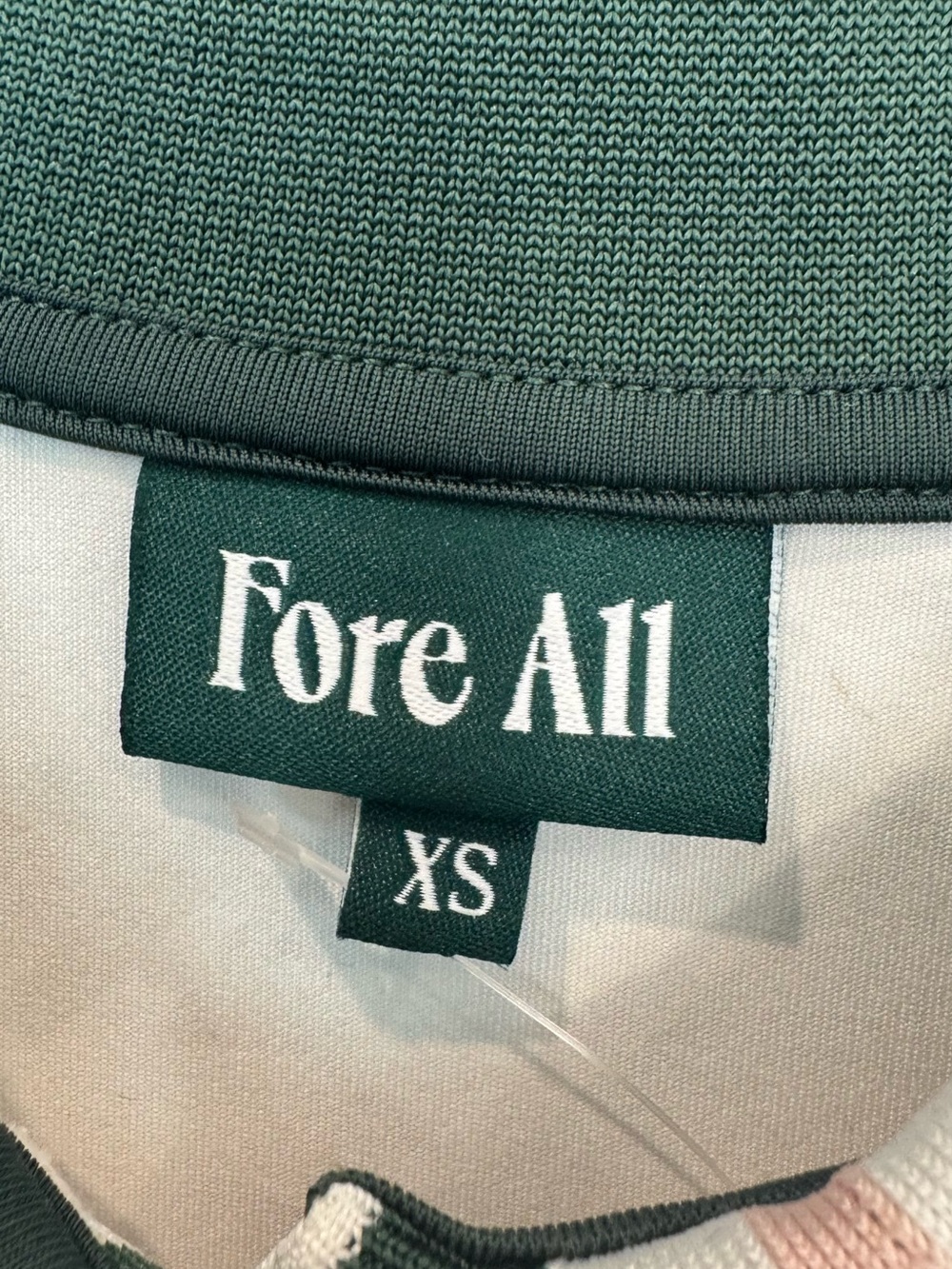 Fore All Women's Colorblock Golf Polo in Pink, White & Dark Green - Picture 4 of 5